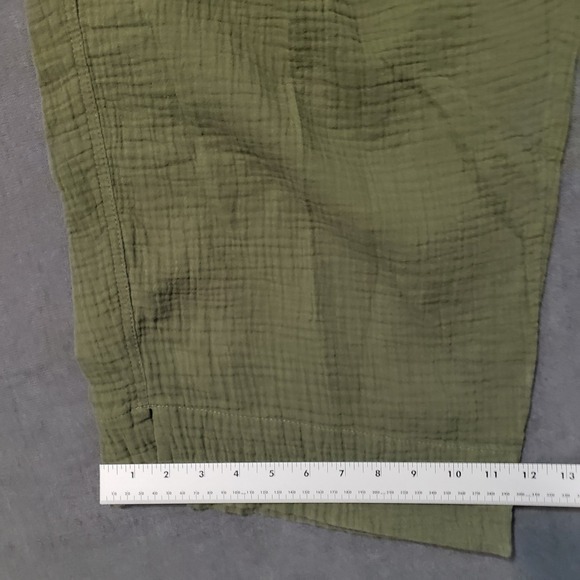 Cold Water Creek Pants Womens Size 2X Pull On Gauze Crinkle Green 100% Cotton - Picture 5 of 11